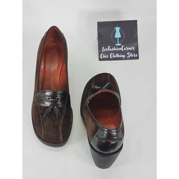 Donald J Pliner Women's Dark Brown Platform Wedges Size 8.5 506 - Picture 7 of 13